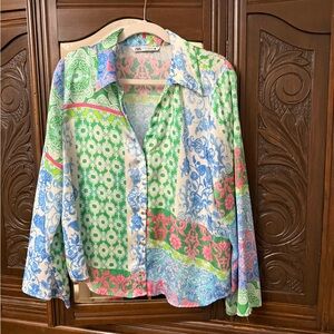 Zara Multicolor Floral Button-Up Shirt